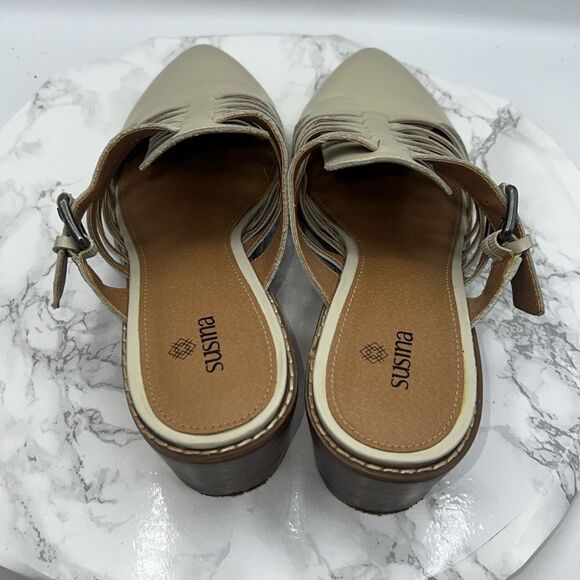 SUSINA Beige Sondro Leather Mule-10M - Picture 4 of 7